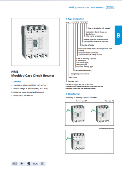 NM1 Moulded Case Circuit Breaker Sample