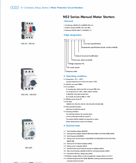NS2-Motor Protection Circuit Breakers-catalog