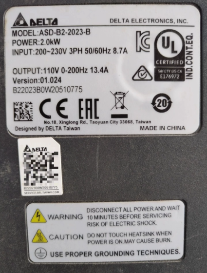 Delta ASD-B2-2023-B Servo Drive