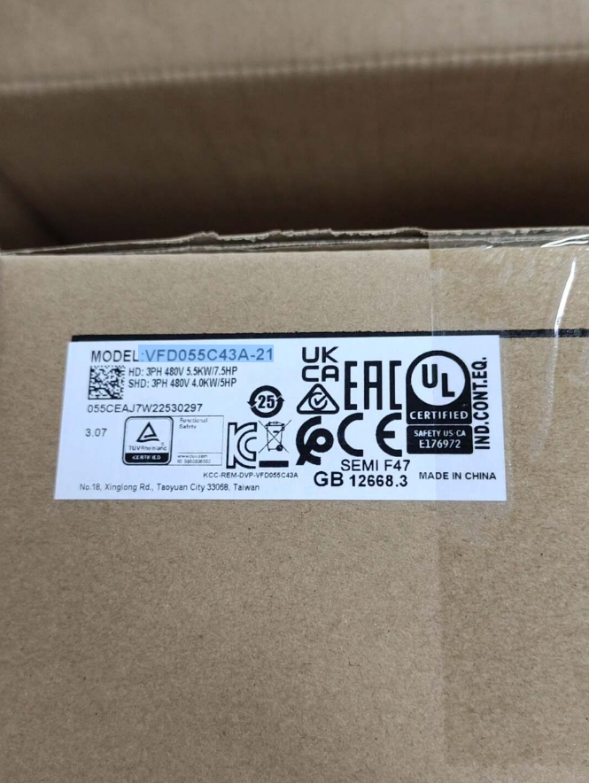 Delta VFD055C43A-21-5.5kW Vector Control Inverter