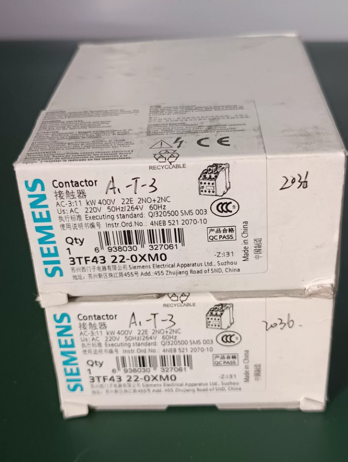 Siemens 3TF4322-0XM AC Contactor