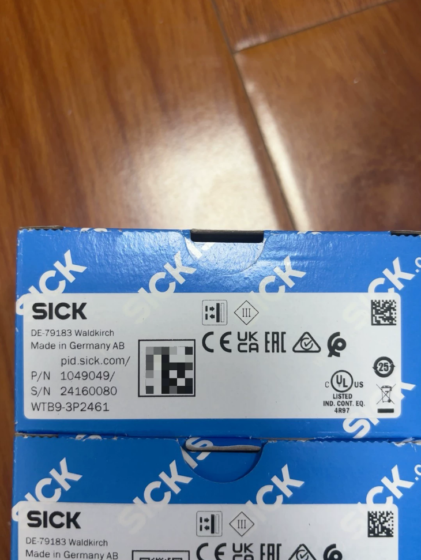 The SICK WTB9-3P2461 is a compact background suppression photoelectric sensor from the W9 series, with order number 1049049. Featuring background suppression capability, it reliably distinguishes objects from backgrounds and is suitable for harsh industrial environments.
