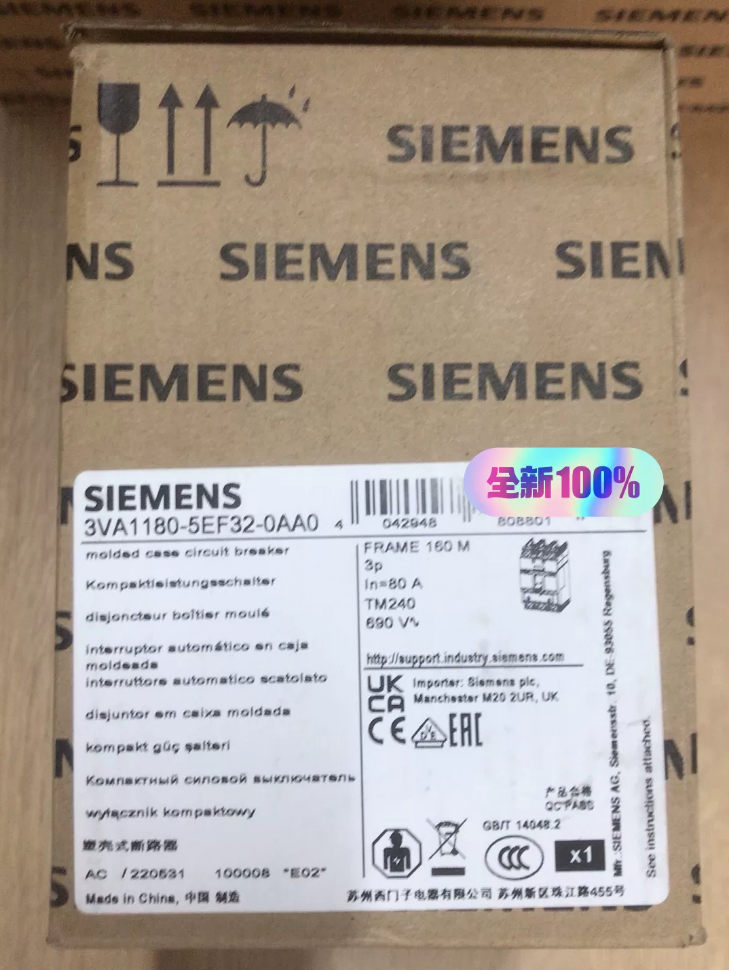 Siemens 3VA1180-3EF32-0AA0 MCCB