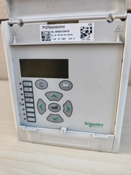 Schneider MiCOM P127BA0V6D3FE0 Overcurrent and Earth Fault Protection Relay Schneider MiCOM Px20 series 3-phase and earth fault comprehensive protection relay, Type B earth current input (1A rated), V6 voltage module (57-130V), D3 communication module (dual-port), FE0 output configuration (8 programmable relays). It supports 24-250V DC / 48-240V AC power supply with IP50 ingress protection. Applied for the protection of feeders, transformers, motors and other equipment in medium and low-voltage power systems. Part number: P127BA0V6D3FE0.