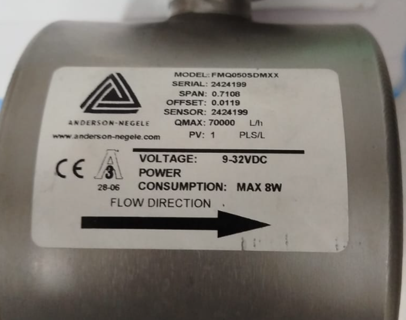  Anderson-Negele FMQ050SDMXX Electromagnetic Flow Meter