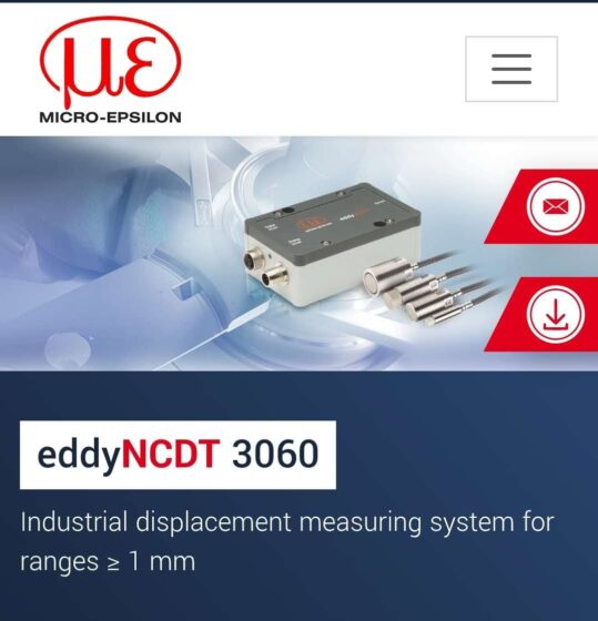 Micro-Epsilon eddyNCDT 3060 Eddy Current Displacement Sensor