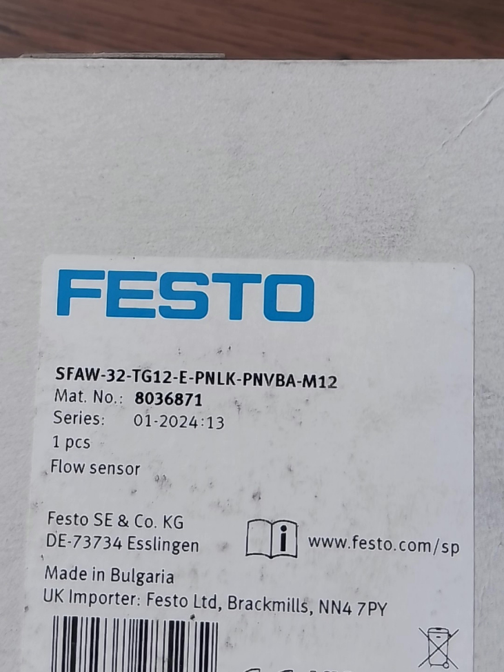 Festo SFAW-32-TG12-E-PNLK-PNVBA-M12 Flow Sensor