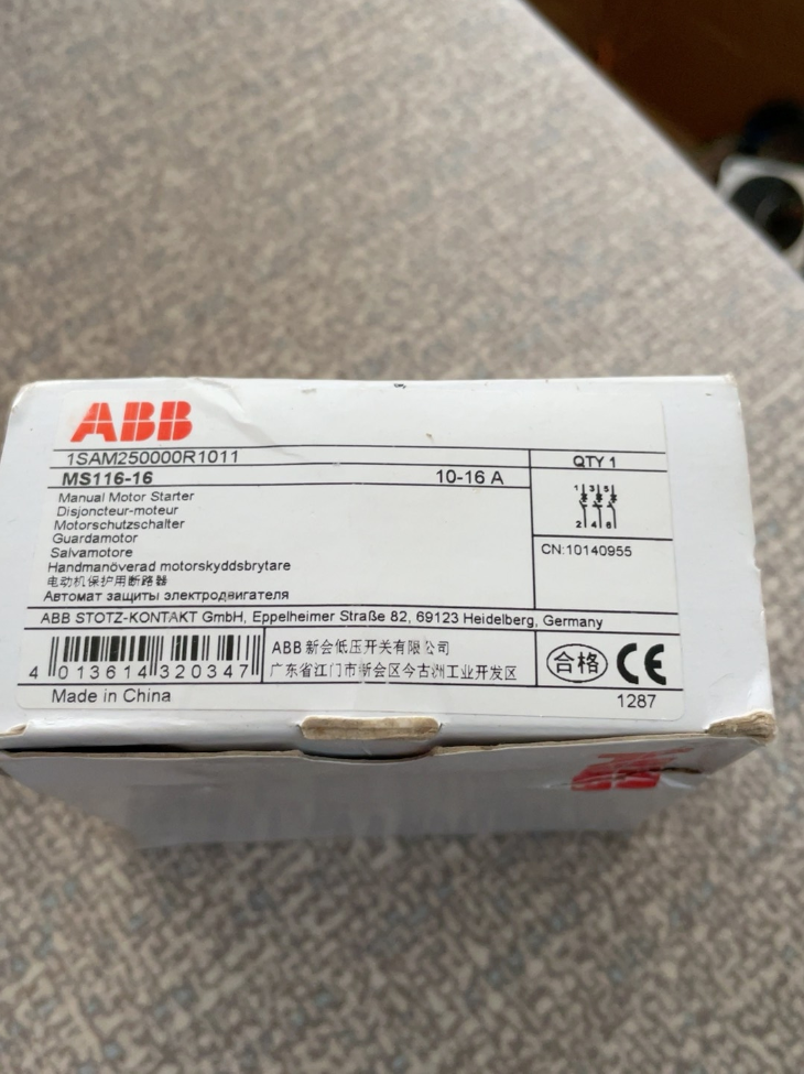ABB MS116-16 (3P) Motor Protection Circuit Breaker