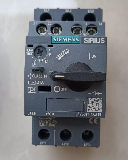 Siemens 3RV6011‑1AA15 Motor Protection Circuit‑Breaker